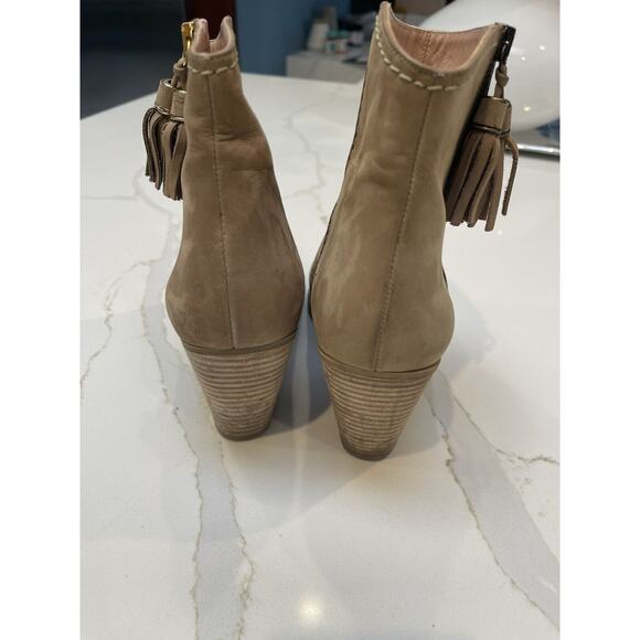 Stuart Weitzman Boots Womens Size 10 Suede Nuprancing Tassel Ankle Booties Fall - Picture 2 of 9